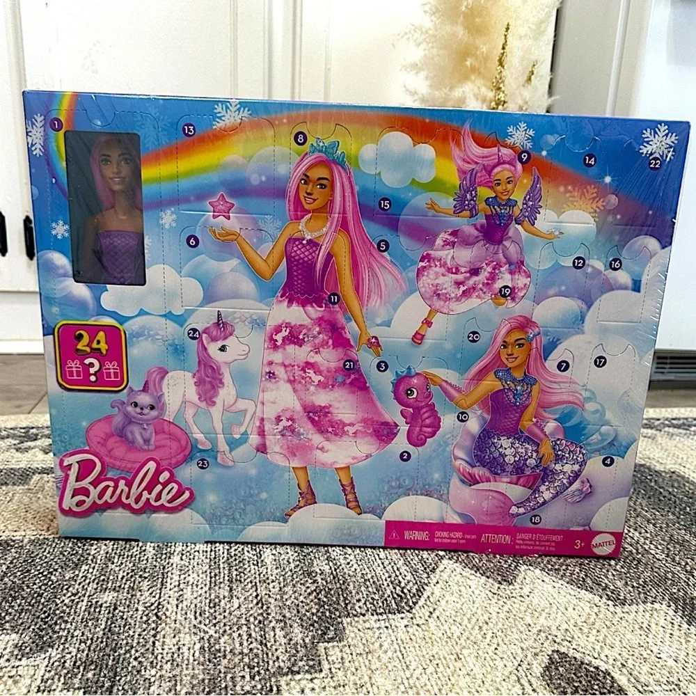 New Barbie Advent Calendar with Fashion Doll and 24 Surprise Toy Accessories